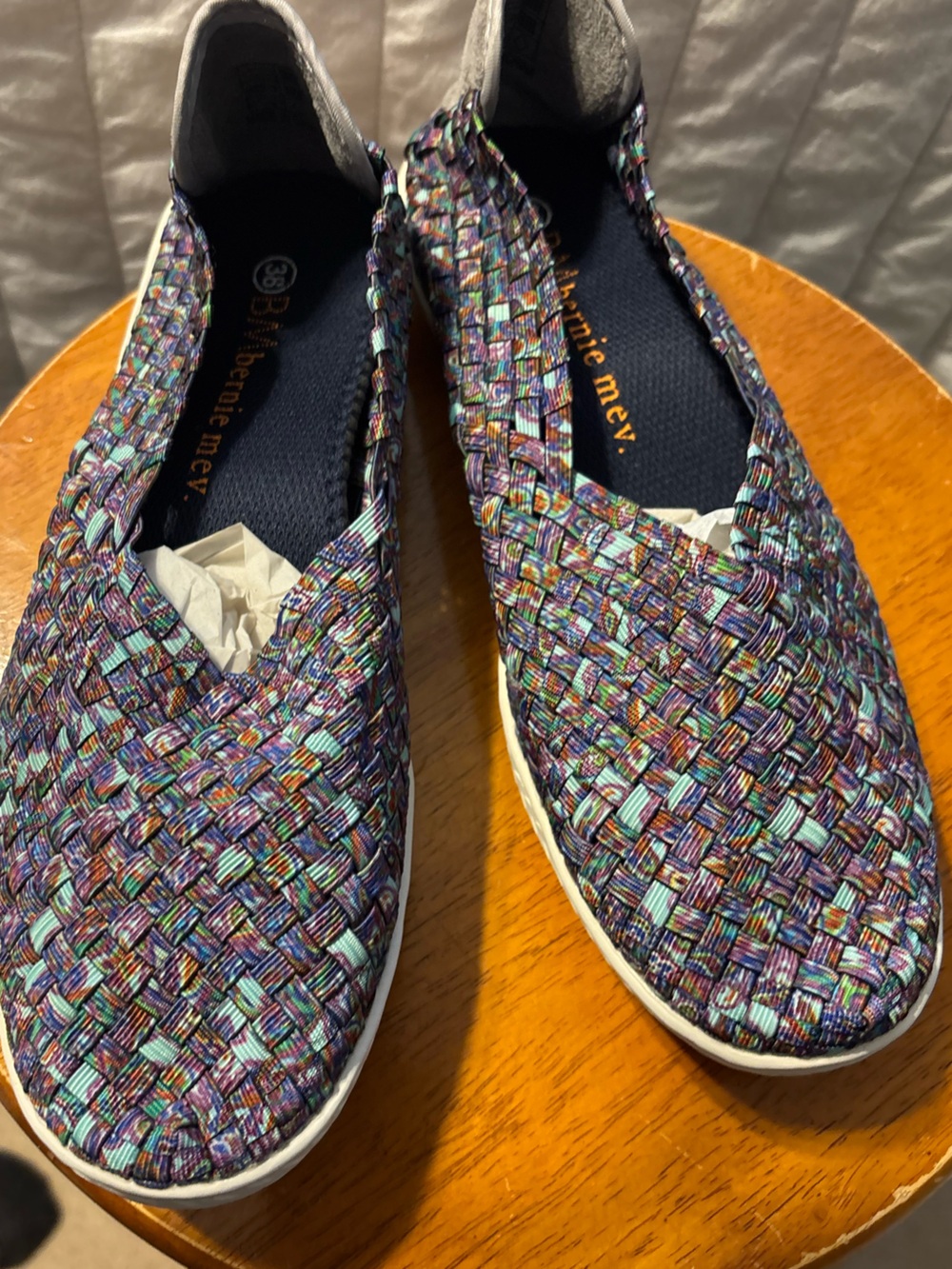 Bernie‎ Mev Womens Multicolored Woven Slip On Shoe Size US 7 EU 38